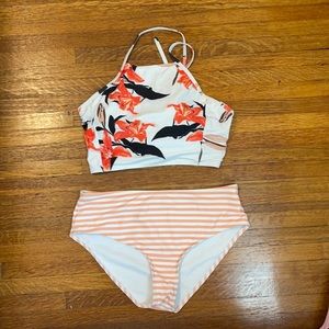 two piece high rise bathing suit!